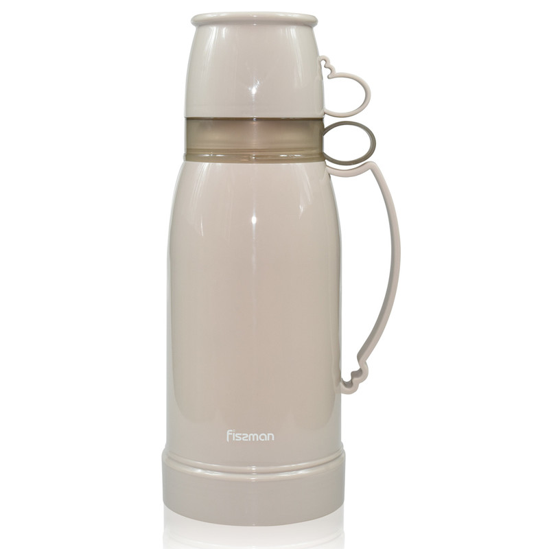 Fissman Vacuum Bottle 1000ml Cream (Plastic Frame With Glass Liner)