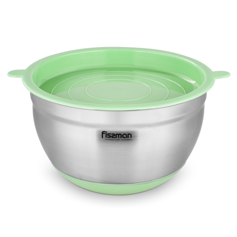 Fissman Mixing Bowl 24x13.5cm/4.5LTR With Silicone Bottom. Green Tea (Stainless