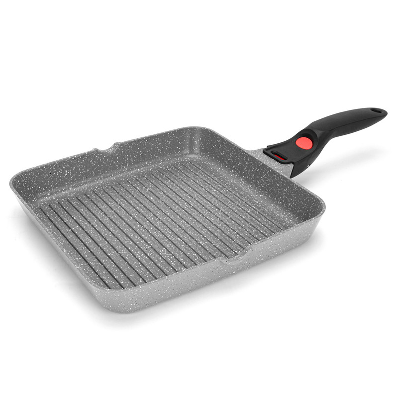 Fissman Square Grill Pan La Granite 28x4.5cm With Detachable Handle And Thermic