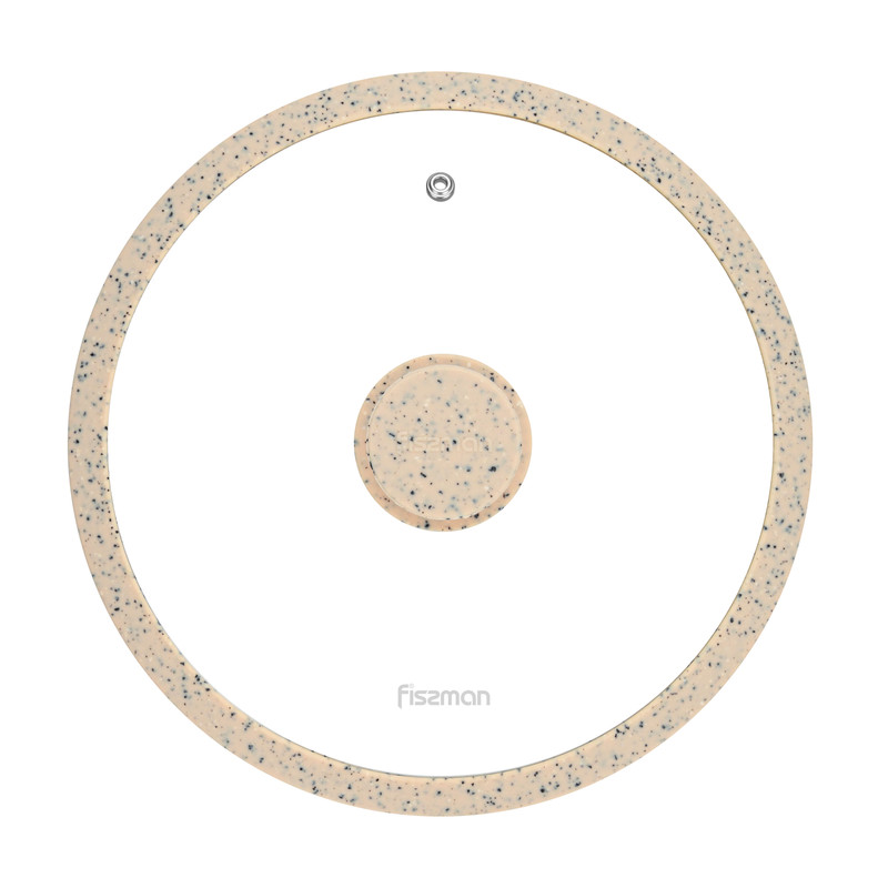 Fissman Lid Arcades 24cm With Beige Marble Silicone Rim (Glass)