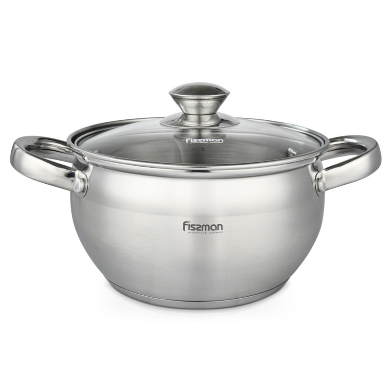 Fissman Casserole 20x11.5cm/3.6LTR With Glass Lid Prime (Stainless Steel)