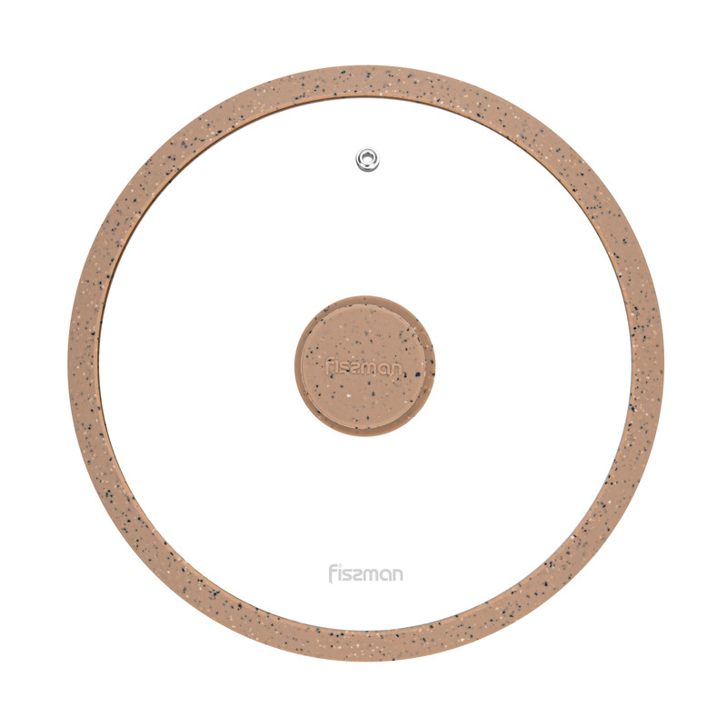 Fissman Lid Arcades 24cm With Brown Marbling Silicone Rim (Glass)