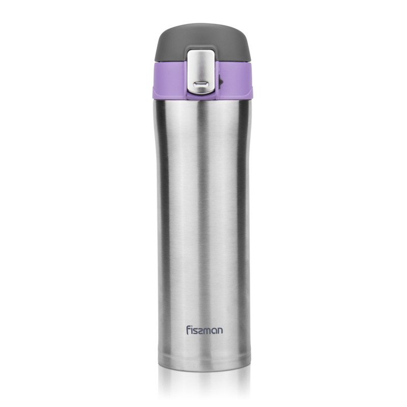 Fissman Double Wall Vacuum Travel Mug 420ml. Lilac (Stainless Steel)