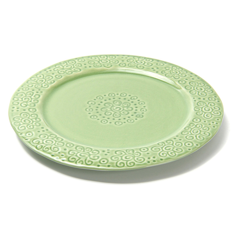 Fissman Plate 27x27x2.3cm Green Crackle (Ceramic)