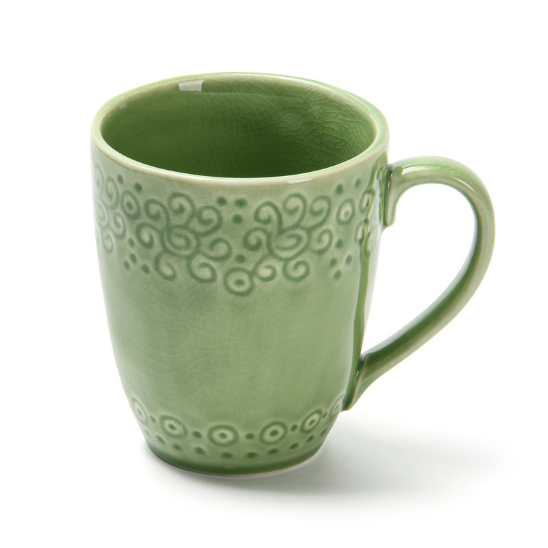 Fissman Cup 420ml Green Crackle (Ceramic)