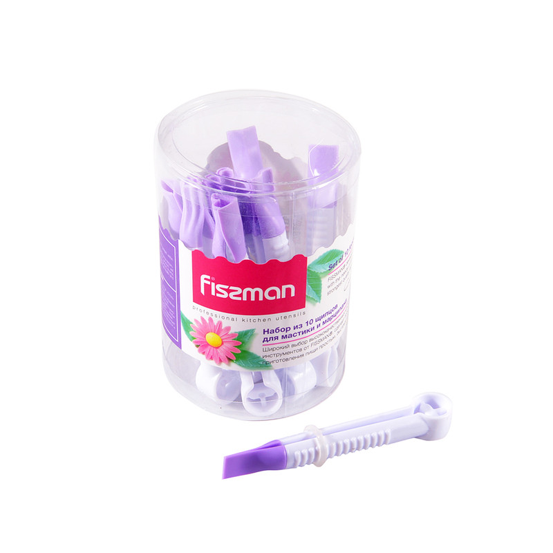 Fissman Set of 10 Fondant Crimpers 10x1.2cm (Plastic)