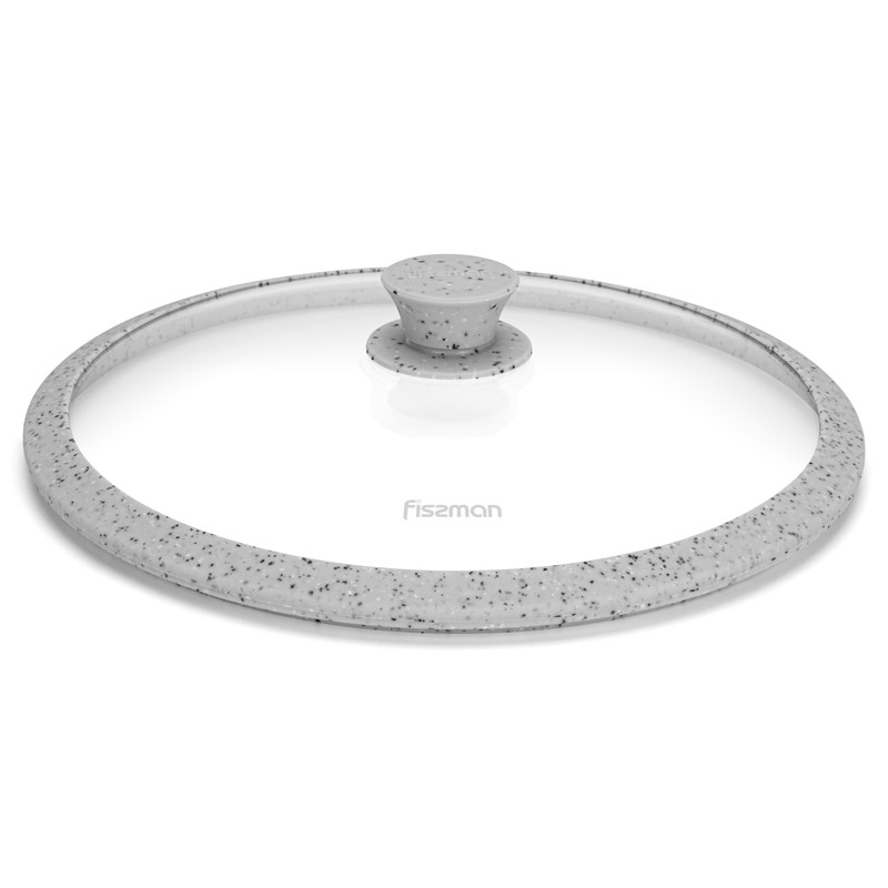 Fissman Lid Arcades 28cm With Light Grey Marble Silicone Rim (Glass)