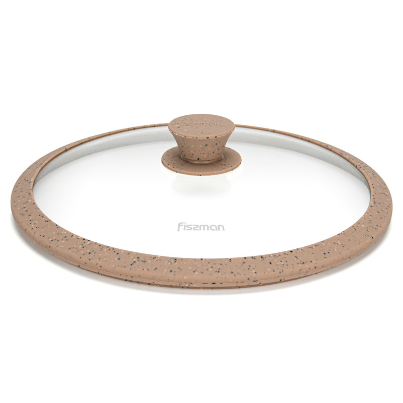 Fissman Lid Arcades 26cm With Brown Marbling Silicone Rim (Glass)