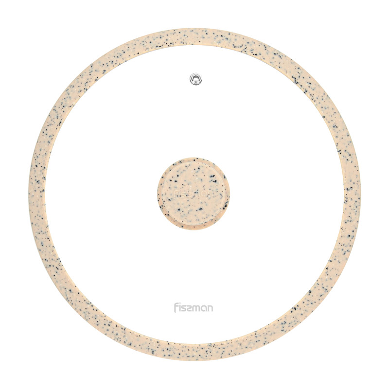 Fissman Lid Arcades 26cm With Beige Marble Silicone Rim (Glass)