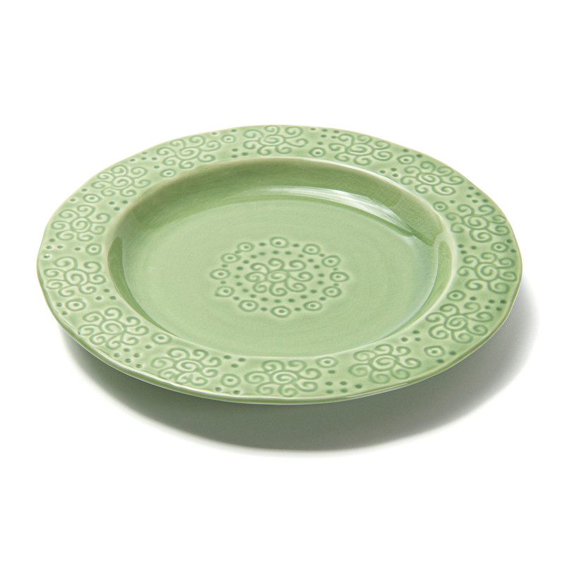 Fissman Plate 23x23x2.5cm Green Crackle (Ceramic)