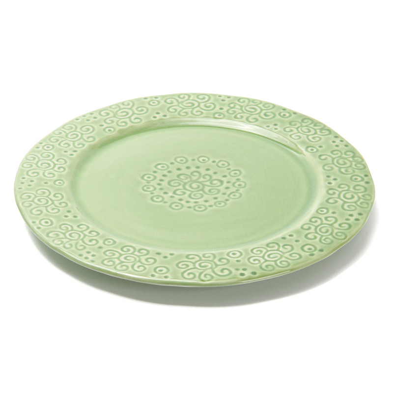 Fissman Plate 21.8x21.8x1.8cm Green Crackle (Ceramic)