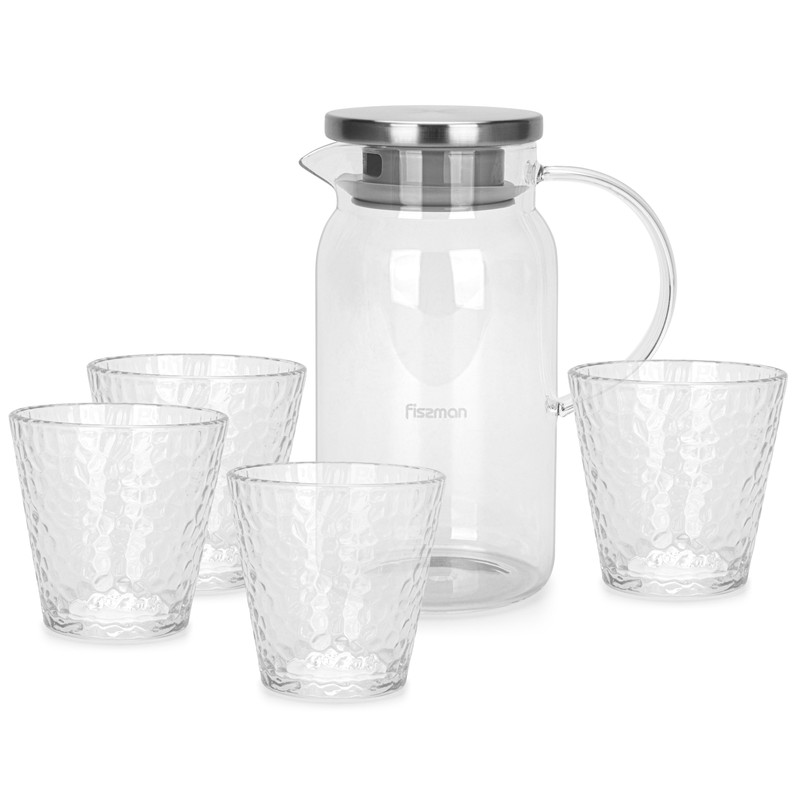 Fissman 5pcs Drinking Set 4 Persons (Borosilicate Glass)