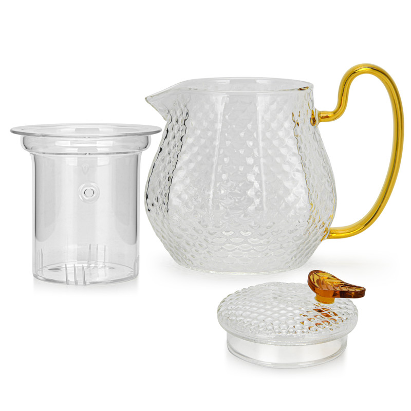 Fissman Tea Pot 600ml With Glass Filter (Borosilicate Glass)