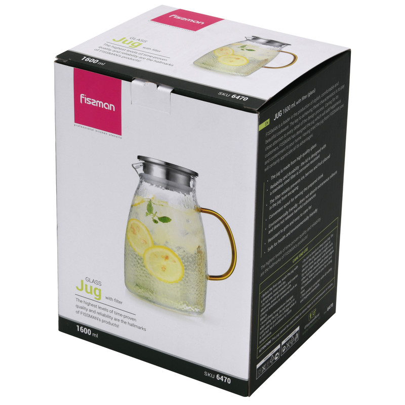 Fissman Jug 1600ml With Filter (Glass)