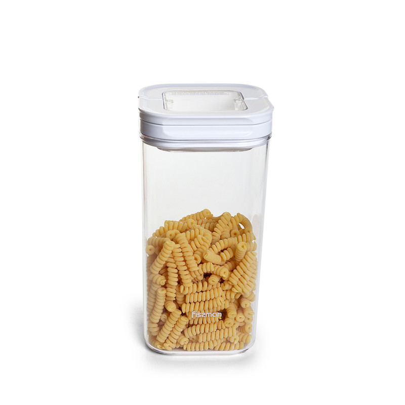 Fissman Square Flip Lock Food Storage Container 11x11x22cm/1.7 L (Plastic)
