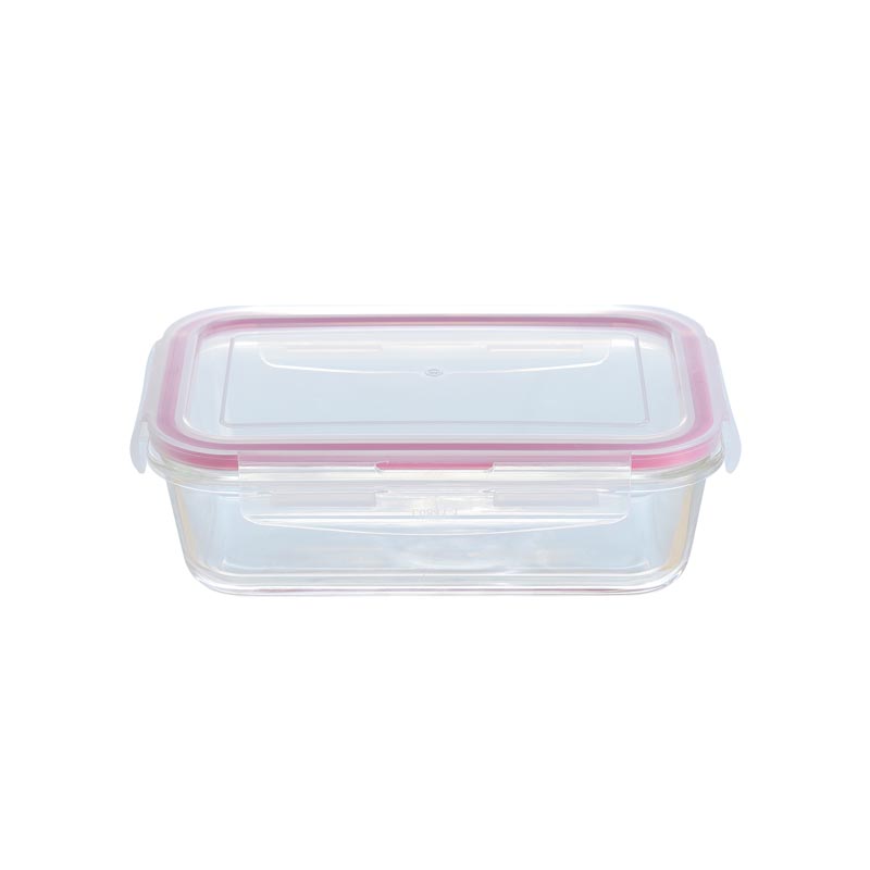 Glass Food Container Airtight Lid Lunch Box Rectangle Food Storage Box 840 ML