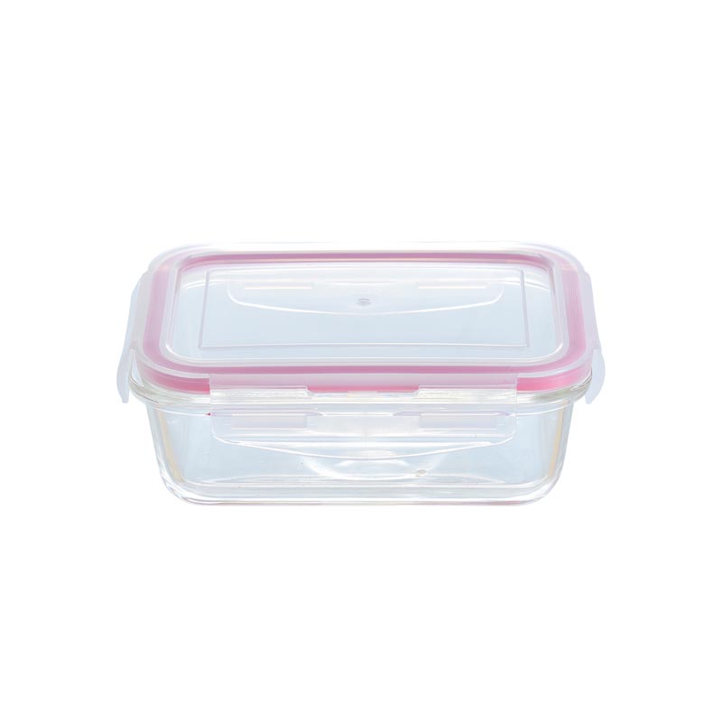 Glass Food Container Airtight Lid Lunch Box Rectangle Food Storage Box 330 ML
