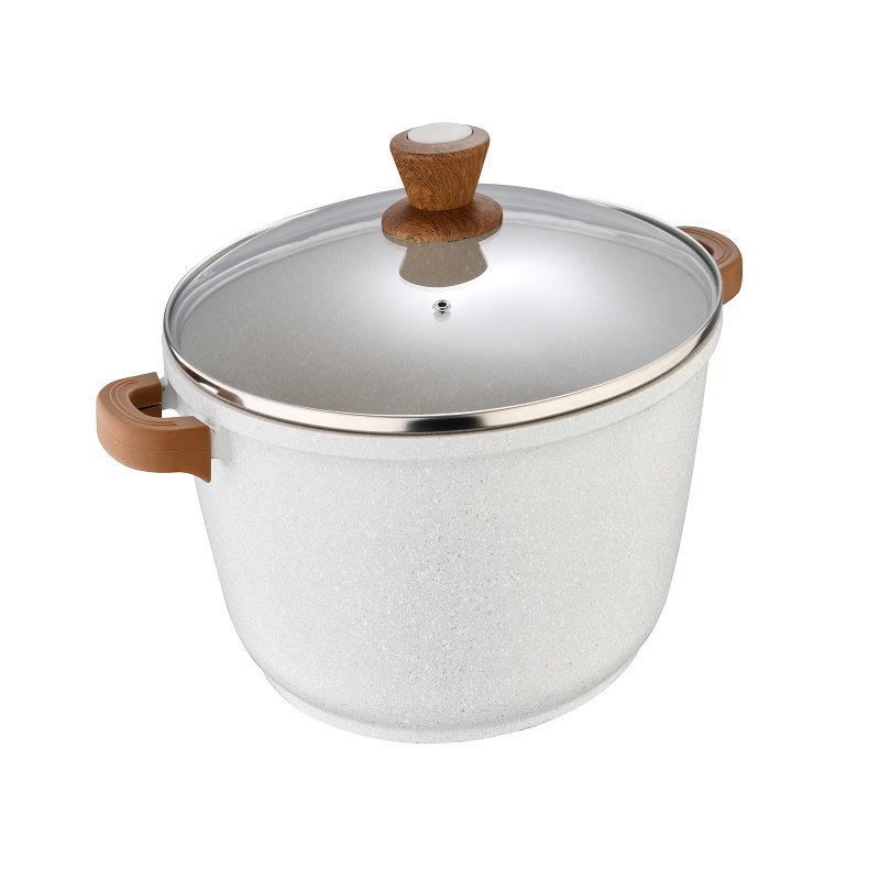 Casserole Forged Aluminium Marble Non Stick Coating Soft Touch Handles 30 CM