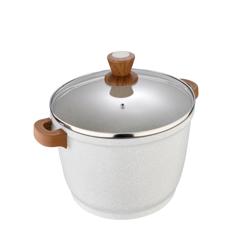 Casserole Forged Aluminium Marble Non Stick Coating Soft Touch Handles 28 CM