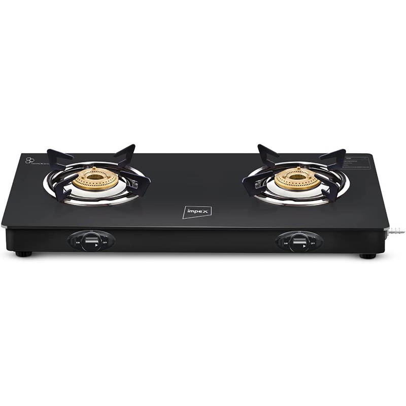 Impex Spectra 2B Ignite Glass Top 2 Burner Stove (Black)
