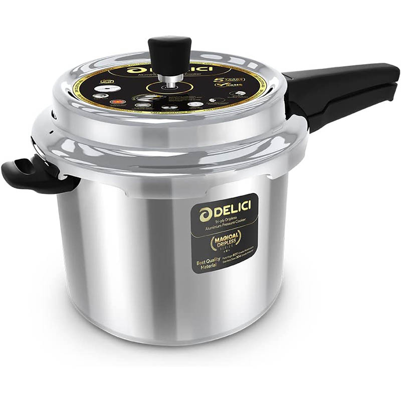 DELICI TDPC5M TRI-PLY STAINLESS STEEL PRESSURE COOKER 5 LTR