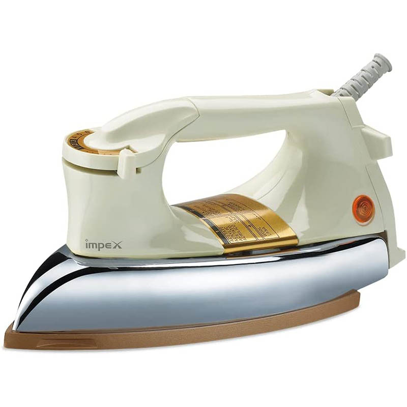 Impex IB 201 1200W Heavy Duty Dry Iron Box With Golden Ceramic Coated Sole Plate