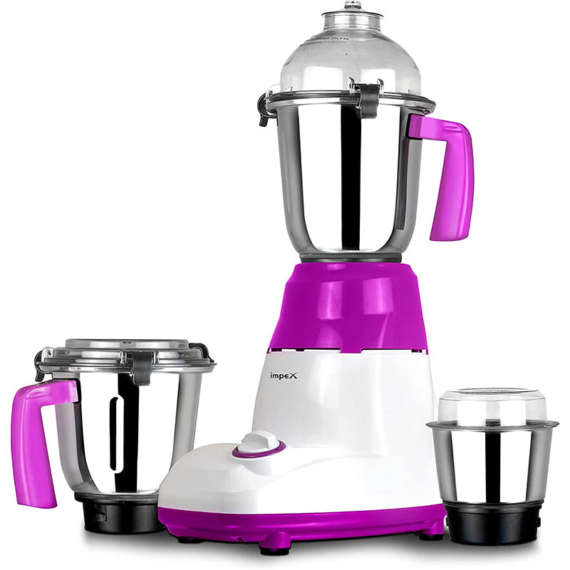 Impex Powerful Motor 3 In 1 Mixer Grinder Blender with Stainless Steel Blade & J