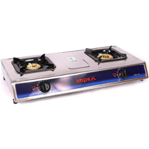 Impex IGS 121 2 Burner LP Gas Stove Stainless Steel Heavy