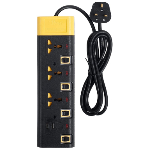 Clikon Power Strip Extension Cord with 3 Outlets, Universal Plug Adapter