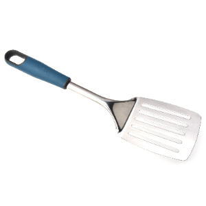 Soft Touch Handle SS Slotted Turner Blue/Grey Color 33X7.8X2.5 Cm