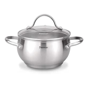 Fissman Casserole With Glass Lid 18x10cm/2.5LTR Martinez (Stainless Steel)