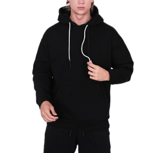 IAM Hoodies oversized , ribbed cuffs and hem , cotton blend, Black