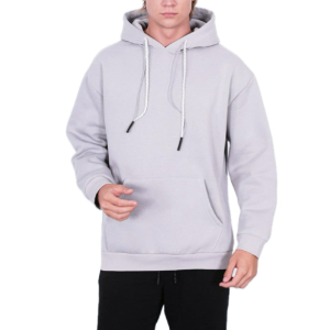 IAM Hoodies oversized , ribbed cuffs and hem , cotton blend, Light grey