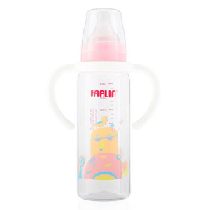 Farlin - PP Standard Neck Feeder 240ML W/ Handle, Pink