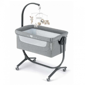 Cullami Co Bed Cradle, Light Grey, Made In Italy Cradle With Co-Sleeping Functio
