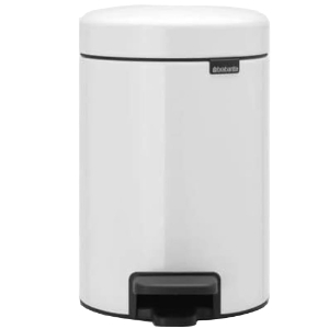 Brabantia Newicon Pedal bin, 3 litre, plastic bucket - White