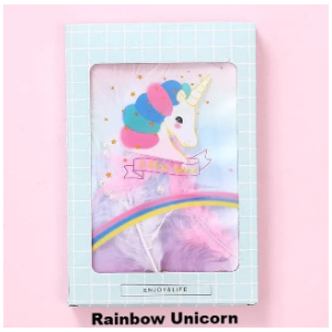 Fashion and shiny design, pearl and feather sequin Notebook/ Planner - Rainbow U