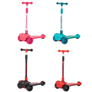 VIP STARS Kid's Scooter 3 Wheels Big Pedal Foldable Scooterwith Music, Height Ad