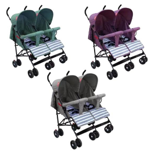 VIP STARS Small Light Weight Twin Stroller Foldable, 1 Piece Assorted