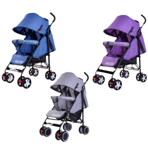 VIP STARS Aluminium Handle Smart Folding Baby Buggy Push Chair, 1 Piece Assorted