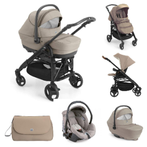 Cam Combi Family Romantic Stroller & Car Seat - Beige