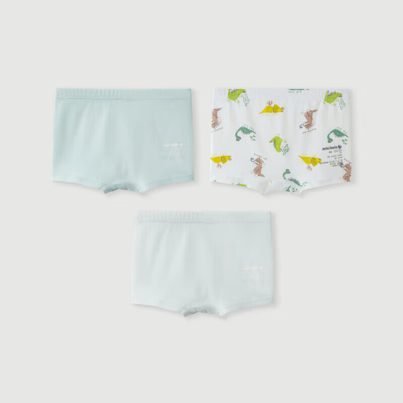 Minibala Mini Balabala Boys' Breathable and Comfortable Boxer Briefs for Baby and Children, 3-Pack