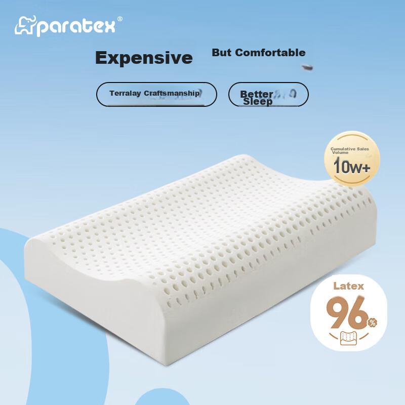 Paratex Latex Pillow, 96% Latex Content, Adult Natural Latex Pillow, Imported Thai Rubber Sleeping Pillow