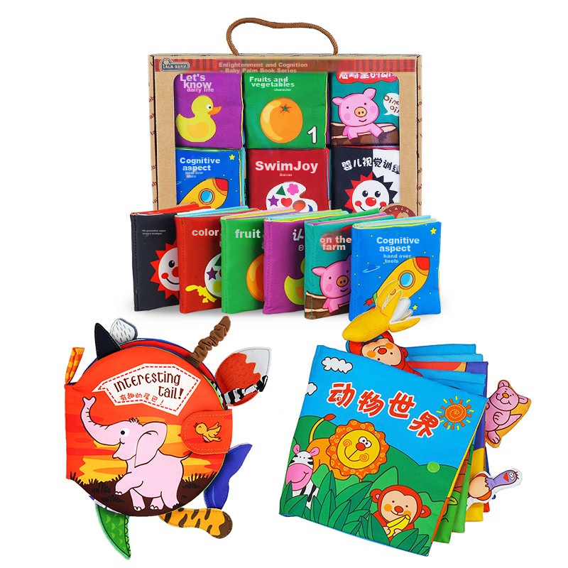 LALABABY Tear-Resistant Cloth Book for Infants And Toddlers, Early Education Toy Gift Box Set, Birthday Present for 0-3 Year Olds