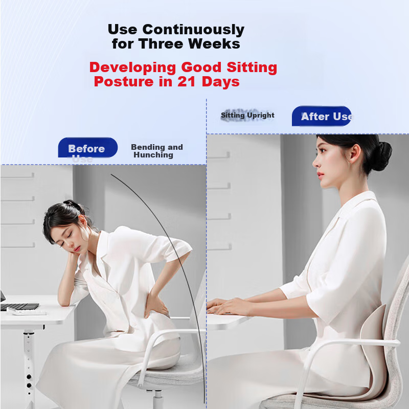 PROPARD Ergonomic Lumbar Support Cushion Backrest Correct Sitting Posture Anti-Hump Back Seat Chair Office Sedentary Artifact