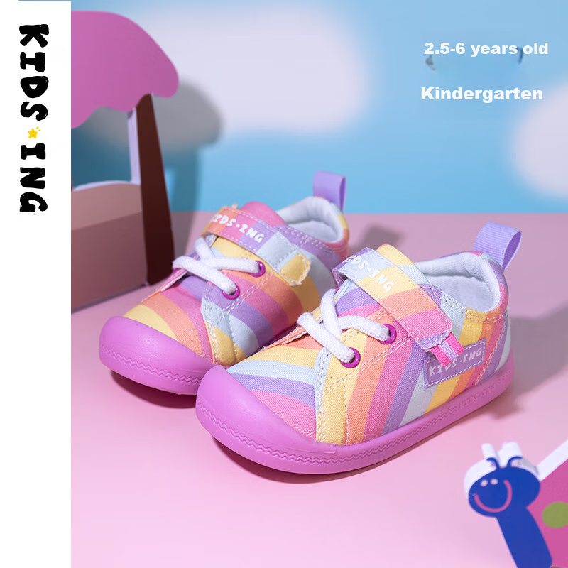 Kids.ing Baby Canvas Shoes 2025 Spring New Boys Girls Toddler Soft Bottom Children's Shoes Cloth Shoes Pink Color 27