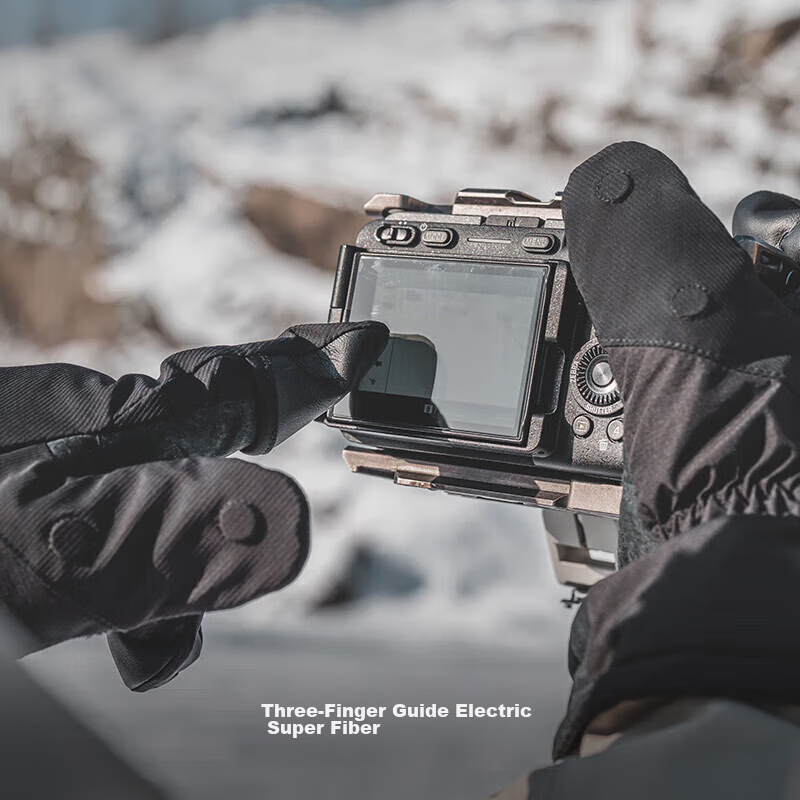 PGYTECH Photography Gloves, Fleece-Lined Warm Gloves, Cold-Resistant Cycling And Skiing Gloves, Camera Photography Gloves, Finger-Exposing Touchscreen Waterproof Winter Dandelion Outdoor Professional 