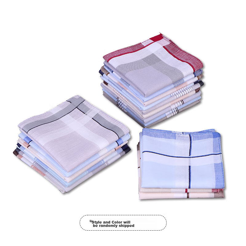 GLO-STORY 3-Pack Cotton Couple's Universal Handkerchief, Light Classic Style, MSP014074