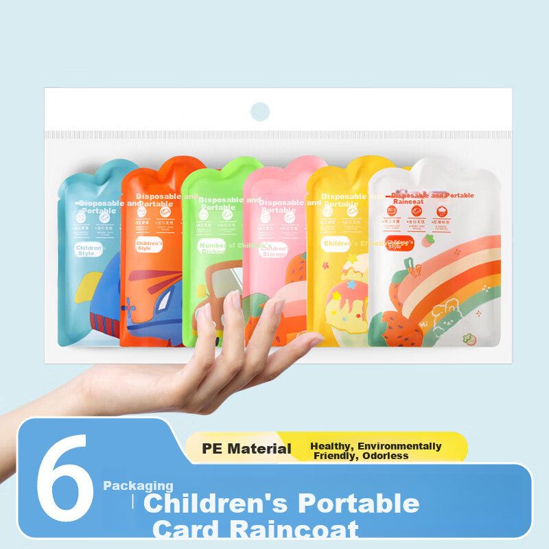 Right Away Disposable Children's Raincoat Thickened Long Full Body Raincoat Portable Travel Mountaineering Drifting Rain Poncho