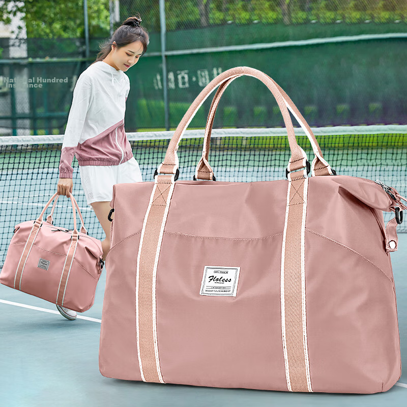 Landcase Women's Handbag, Large Capacity Sports Bag, Fitness Bag, Short-Trip Travel Bag, 4095 Pink, Large Size